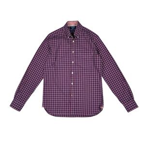 TM Lewin Red & Blue Plaid Long Sleeve Button Up Shirt